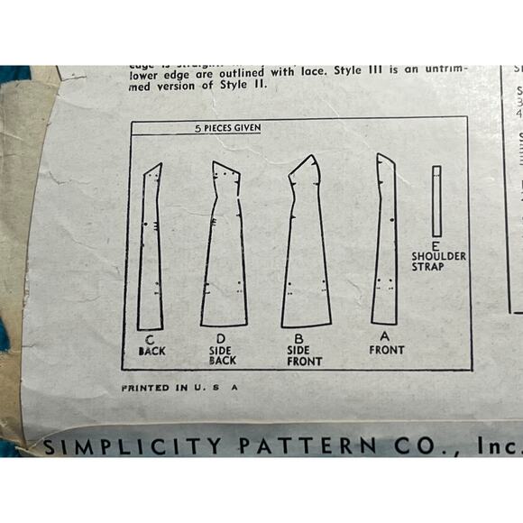 Simplicity Sewing pattern 1997 full dress slip 1950 size 16 bust 34 - Picture 5 of 7